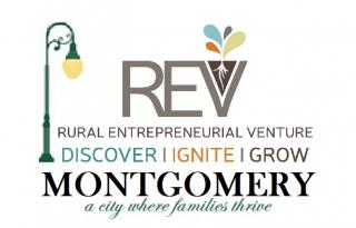 Combined Rural Entrepreneurial Venture Logo with City of Montgomery Logo