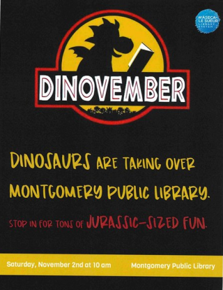 Dinovember event library flyer 11/2/19